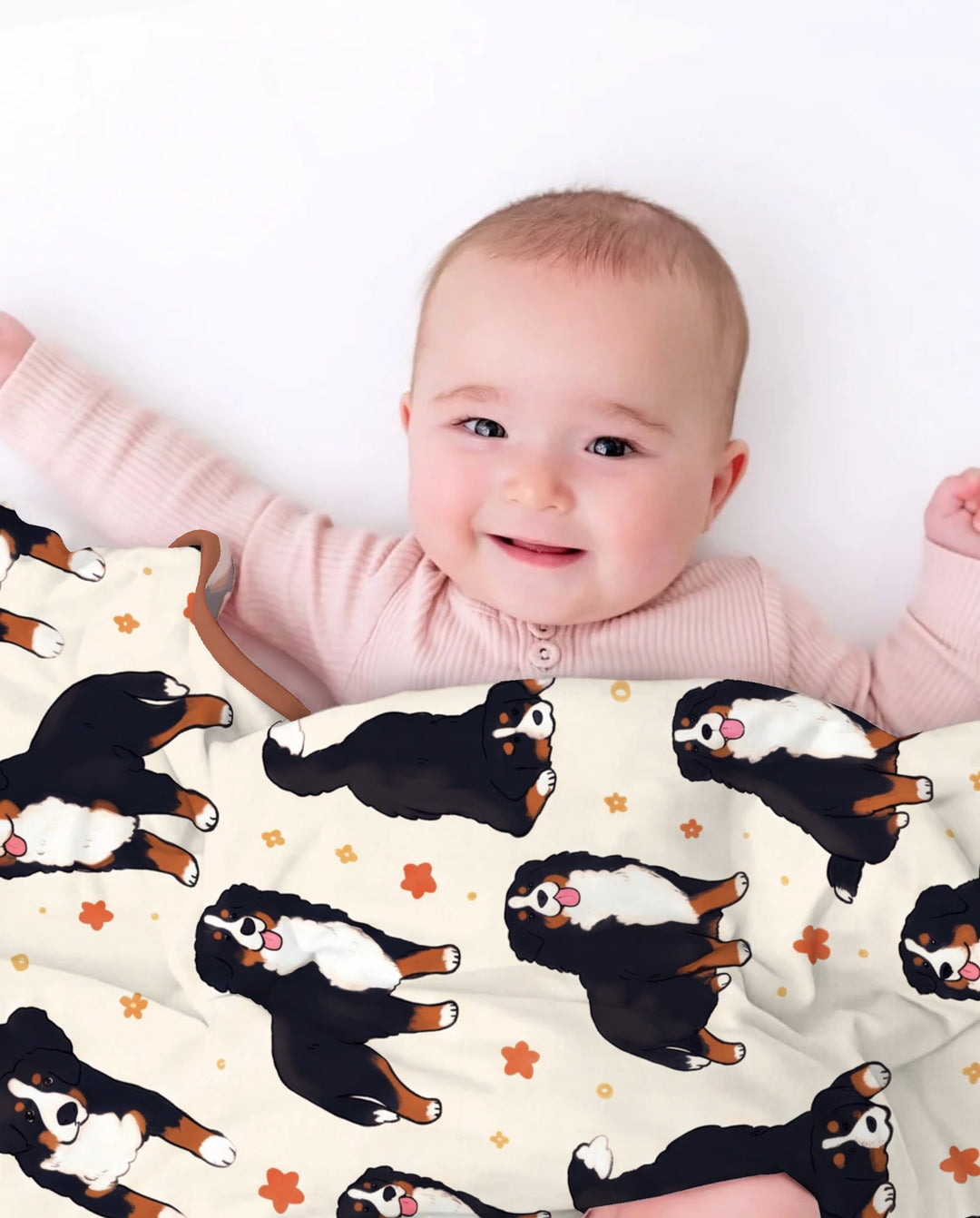 Playful Bernese Mountain Dog Moments Bamboo Blanket
