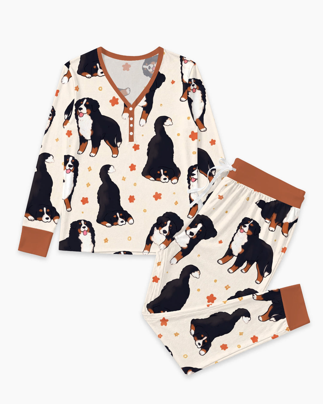 Playful Bernese Mountain Dog Moments Bamboo Women Pajama Set