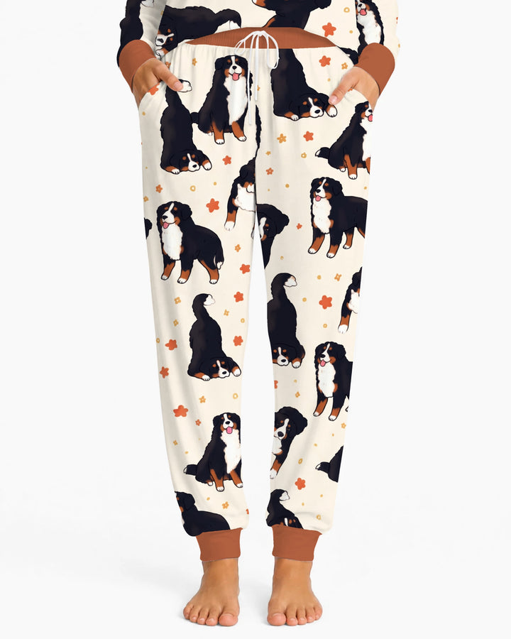 Playful Bernese Mountain Dog Moments Bamboo Women Pajama Set