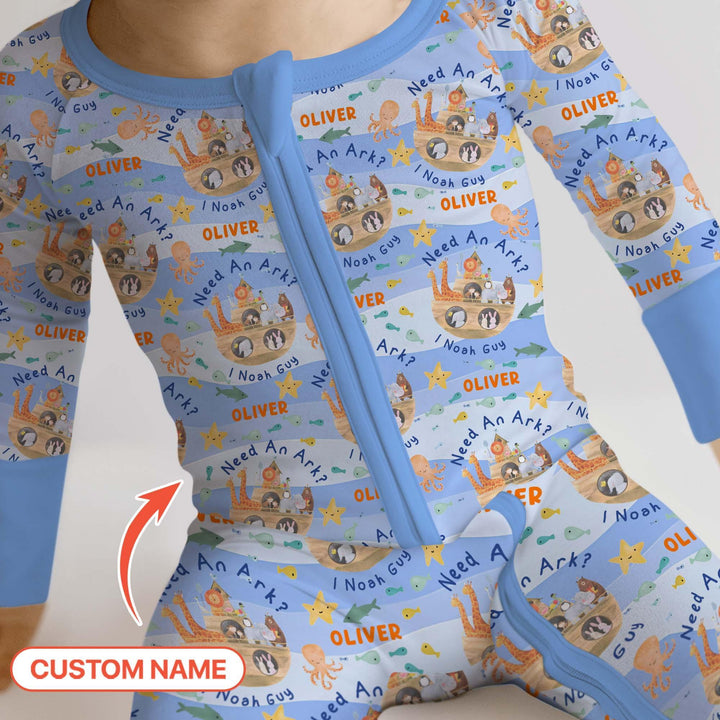 Noah’s Ark Custom Name Boy Convertible Zippy , Noah’s Ark Custom Name Boy Convertible Zippy - 0-3M