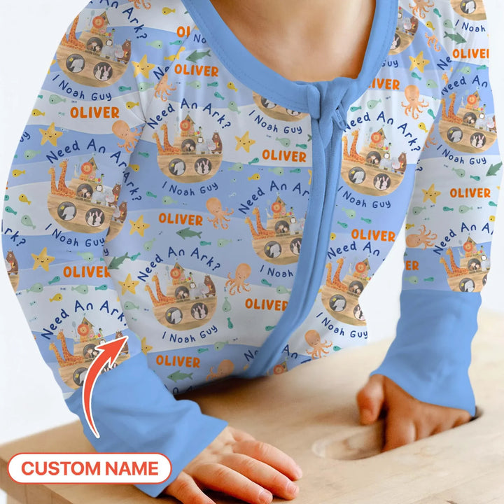 Noah’s Ark Custom Name Boy Convertible Zippy , Noah’s Ark Custom Name Boy Convertible Zippy - 0-3M