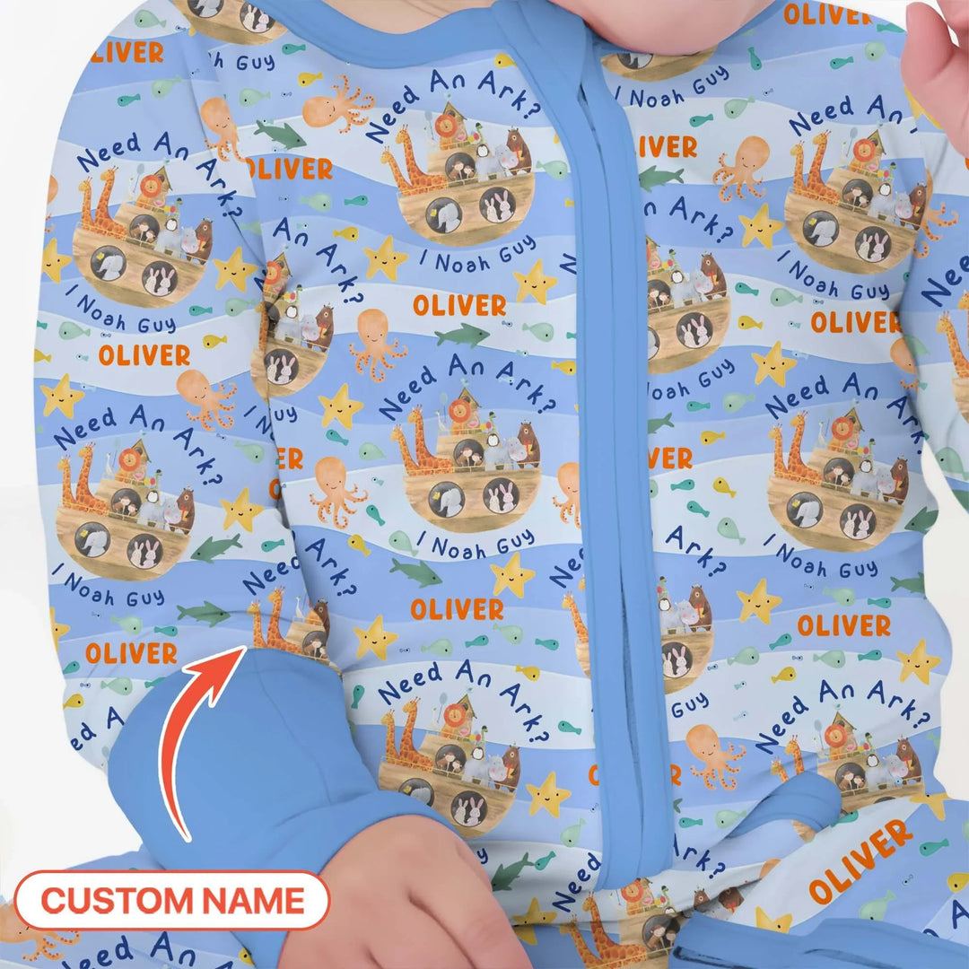 Noah’s Ark Custom Name Boy Convertible Zippy , Noah’s Ark Custom Name Boy Convertible Zippy - 0-3M