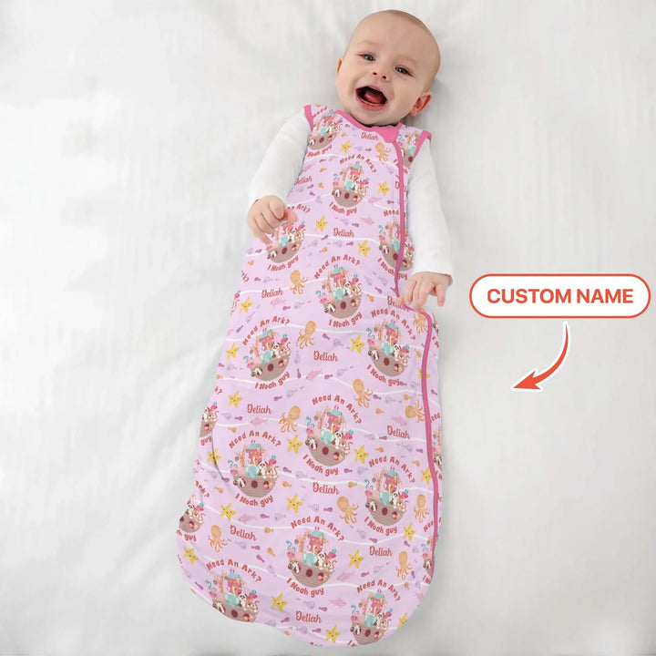 Noah’s Ark Custom Name Girl Sleep Bag , Noah’s Ark Custom Name Girl Sleep Bag - XS / 0.5 TOG