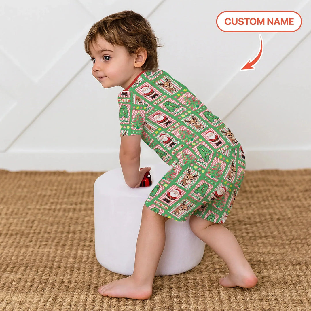 North Pole Wonderland Two Piece Short Sleeve Shorts Pajama Set , North Pole Wonderland Two Piece Short Sleeve Shorts Pajama Set - 12-18M