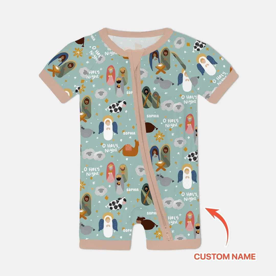O Holy Night Custom Name Shorty Zippy , O Holy Night Custom Name Shorty Zippy - 0-3M