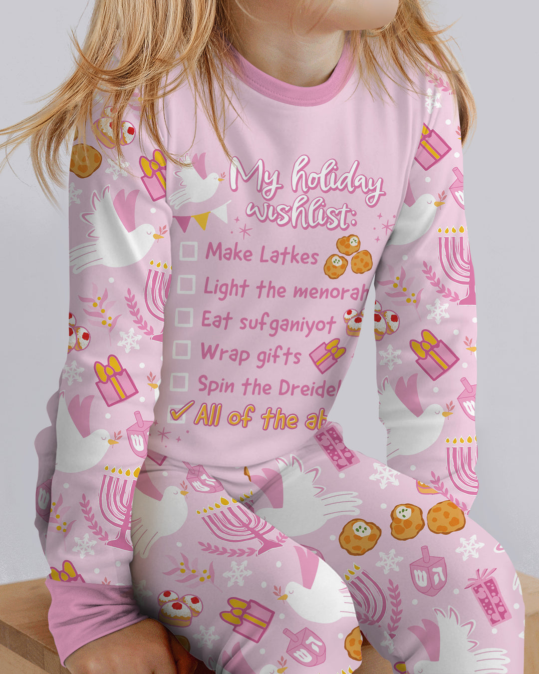 Hanukkah To Do List Bamboo Two Piece Long Sleeve Pajama Set