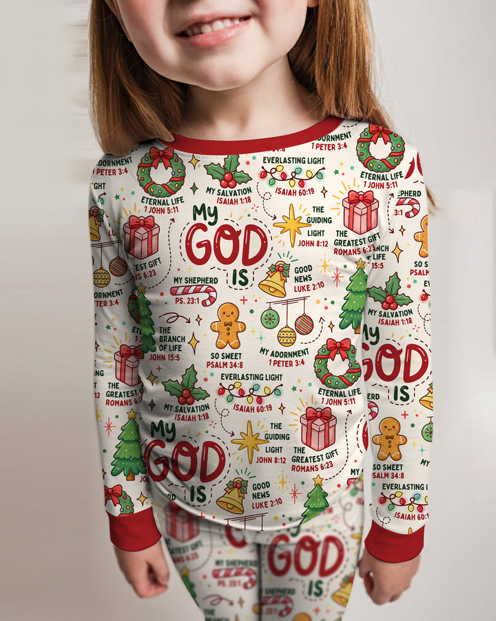 Christmas My God Is Bamboo Two Piece Long Sleeve Pajama Set