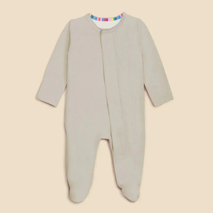 Oat Magnetic Footie Romper , Oat Magnetic Footie Romper - Newborn