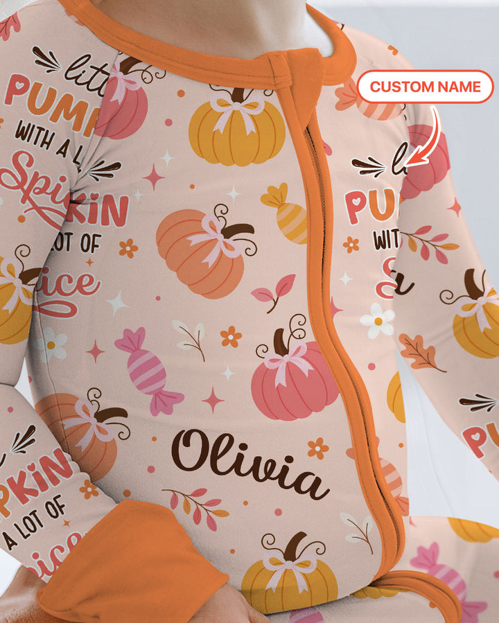 Custom Name Little Pumpkin With A Lot Of Spice Bamboo Convertible Zippy