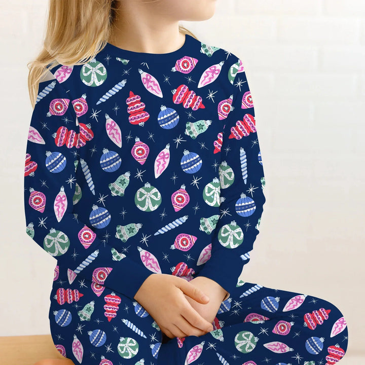Ornaments Party Two Piece Long Sleeve Pajama Set , Ornaments Party Two Piece Long Sleeve Pajama Set - 12-18M