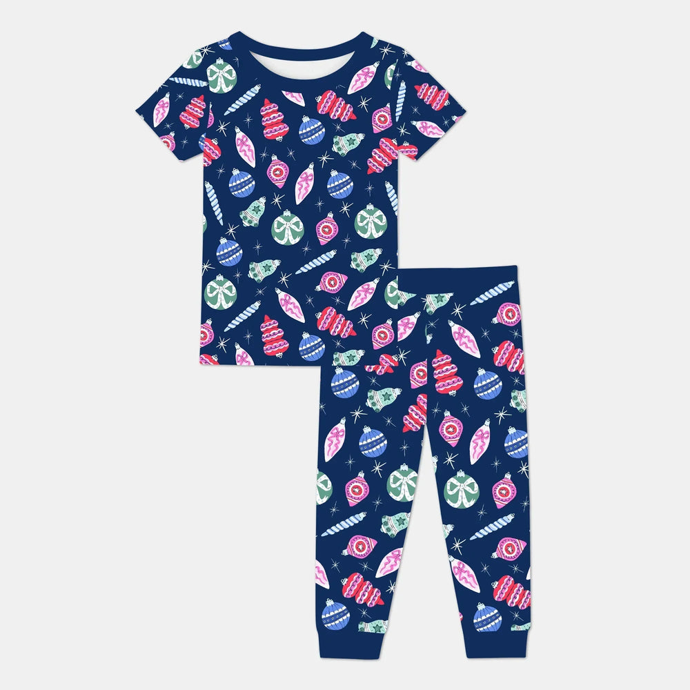 Ornaments Party Two Piece Short Sleeve Pajama Set , Ornaments Party Two Piece Short Sleeve Pajama Set - 12-18M