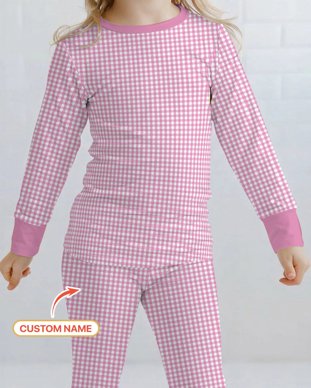 Embroidered Seersucker Bamboo Two Piece Long Sleeve Pajama Set