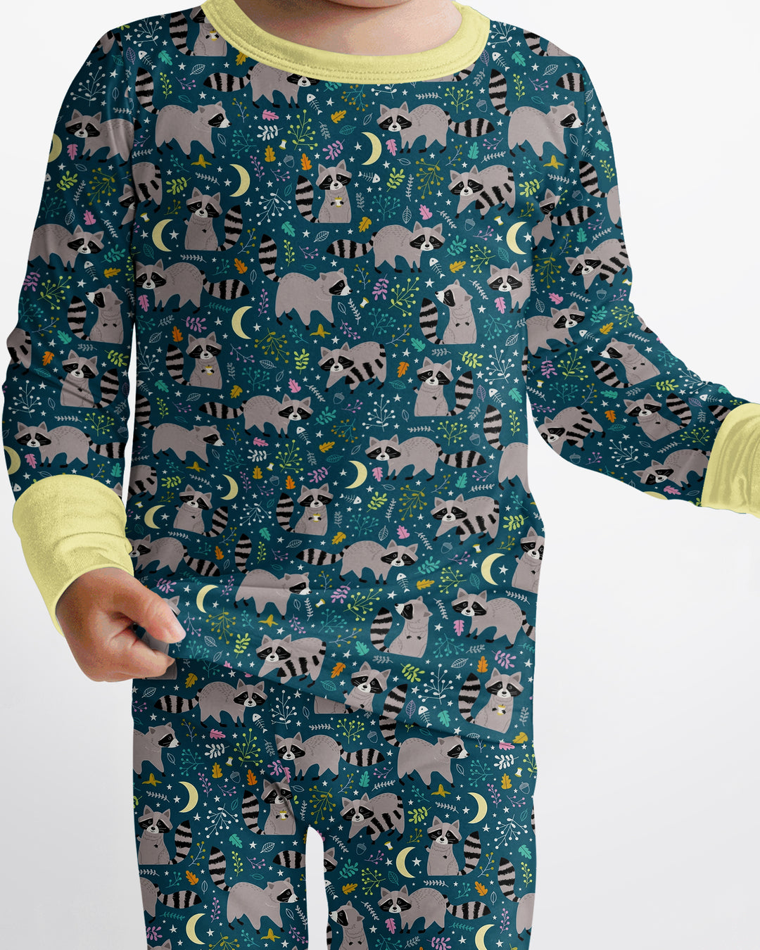 Midnight Raccoons Bamboo Two Piece Long Sleeve Pajama Set