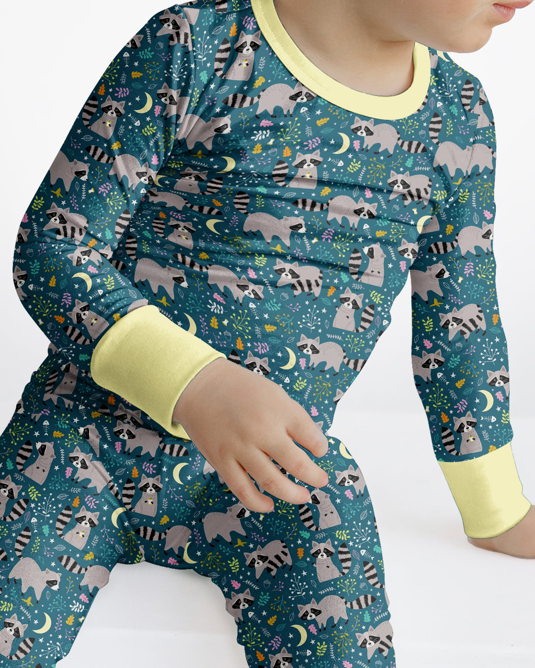 Midnight Raccoons Bamboo Two Piece Long Sleeve Pajama Set