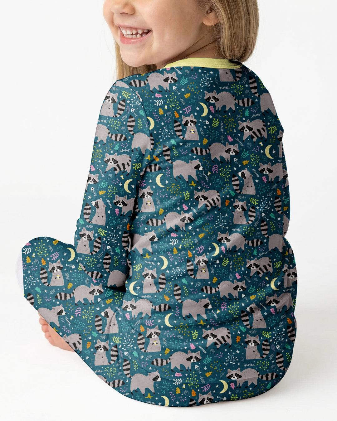 Midnight Raccoons Bamboo Two Piece Long Sleeve Pajama Set