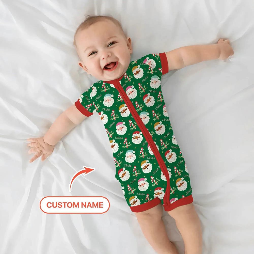 Personalized 1st Christmas Shorty Zippy , Personalized 1st Christmas Shorty Zippy - 0-3M