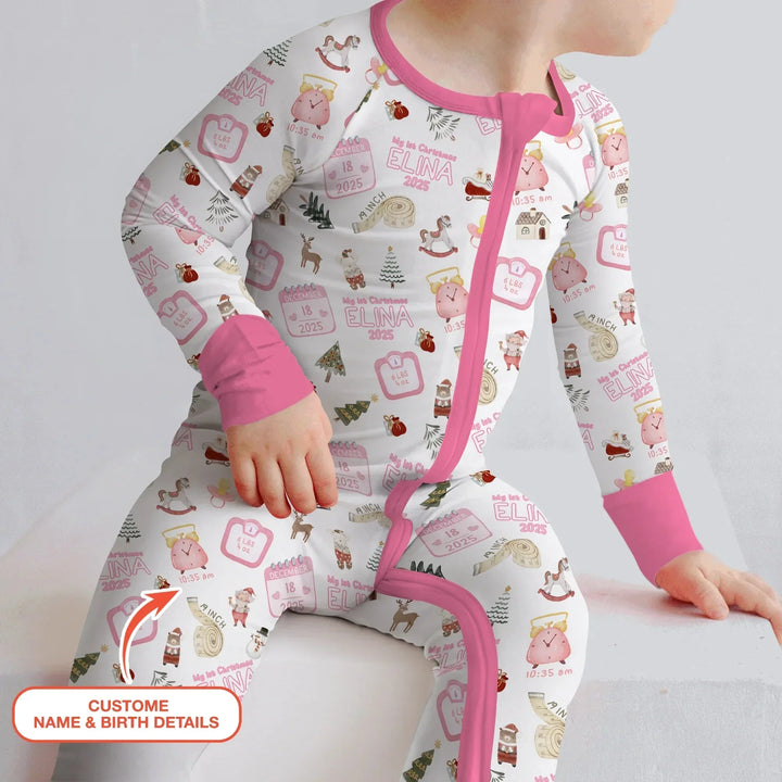 Personalized Baby's First Christmas Convertible Zippy , Personalized Baby's First Christmas Convertible Zippy - 0-3M