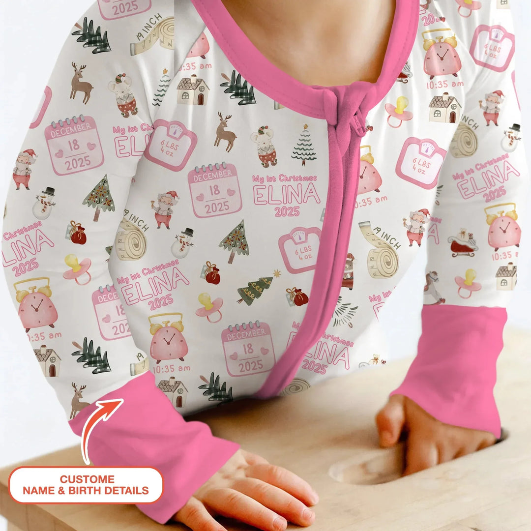 Personalized Baby's First Christmas Convertible Zippy , Personalized Baby's First Christmas Convertible Zippy - 0-3M