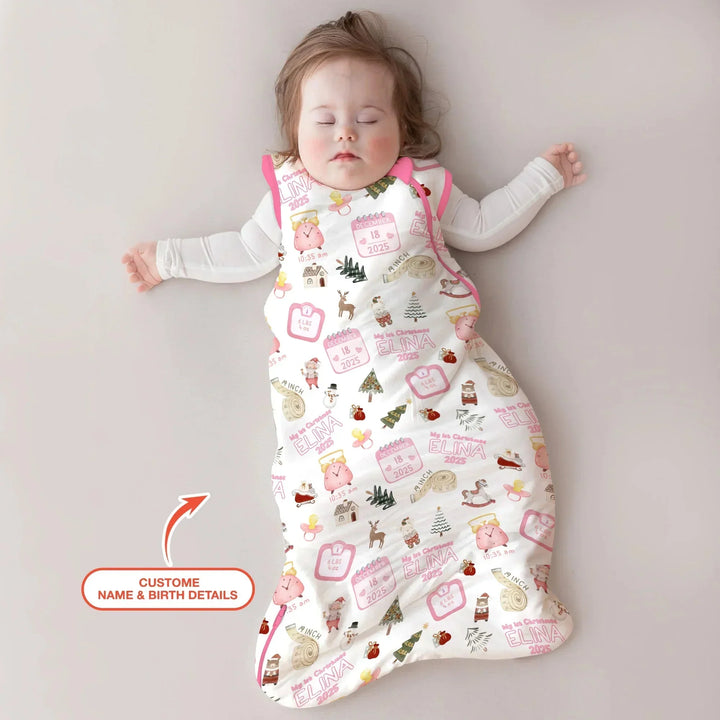 Personalized Baby's First Christmas Sleep Bag , Personalized Baby's First Christmas Sleep Bag - XS / 0.5 TOG