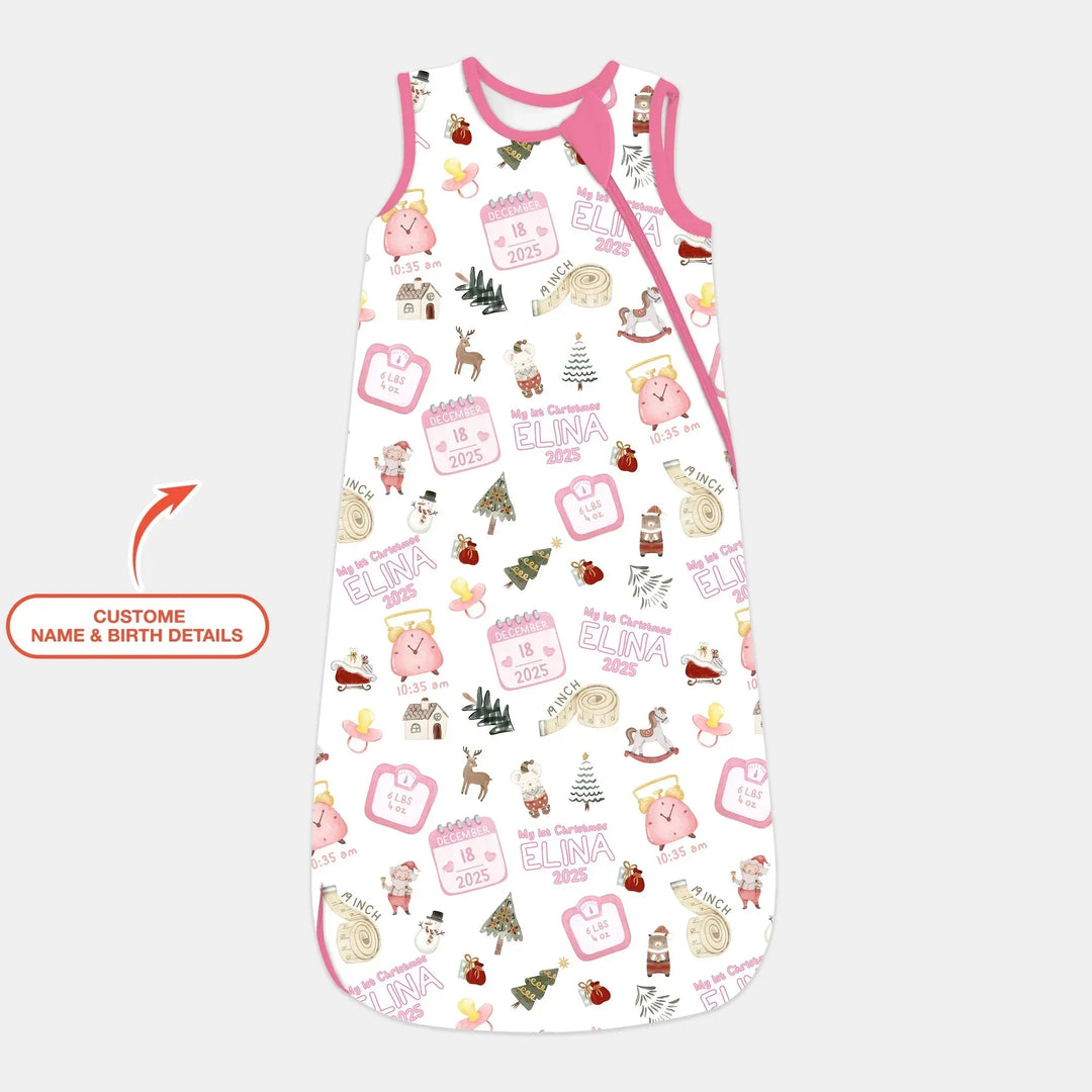 Personalized Baby's First Christmas Sleep Bag , Personalized Baby's First Christmas Sleep Bag - XS / 0.5 TOG