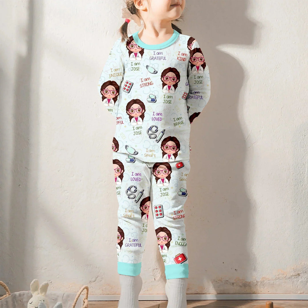 Personalized Dream Jobs Two Piece Long Sleeve Pajama Set - Doctor , Personalized Dream Jobs Two Piece Long Sleeve Pajama Set - Doctor - 12-18M