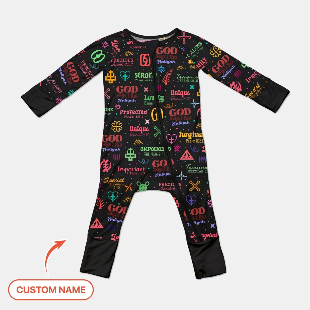 Personalized God Says I Am Custom Name Convertible Zippy , Personalized God Says I Am Custom Name Convertible Zippy - 0-3M