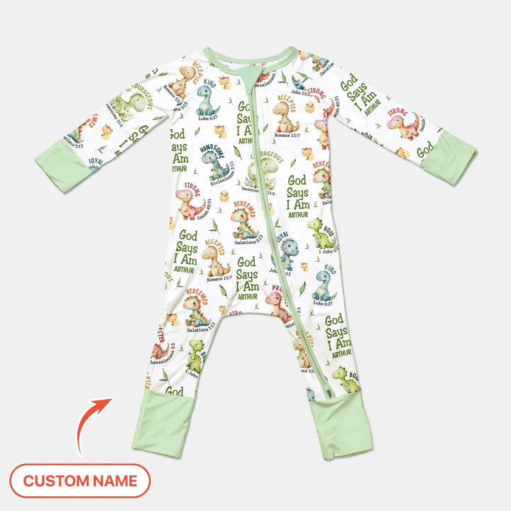 Personalized God Says I Am Dinosaur Convertible Zippy , Personalized God Says I Am Dinosaur Convertible Zippy - 0-3M