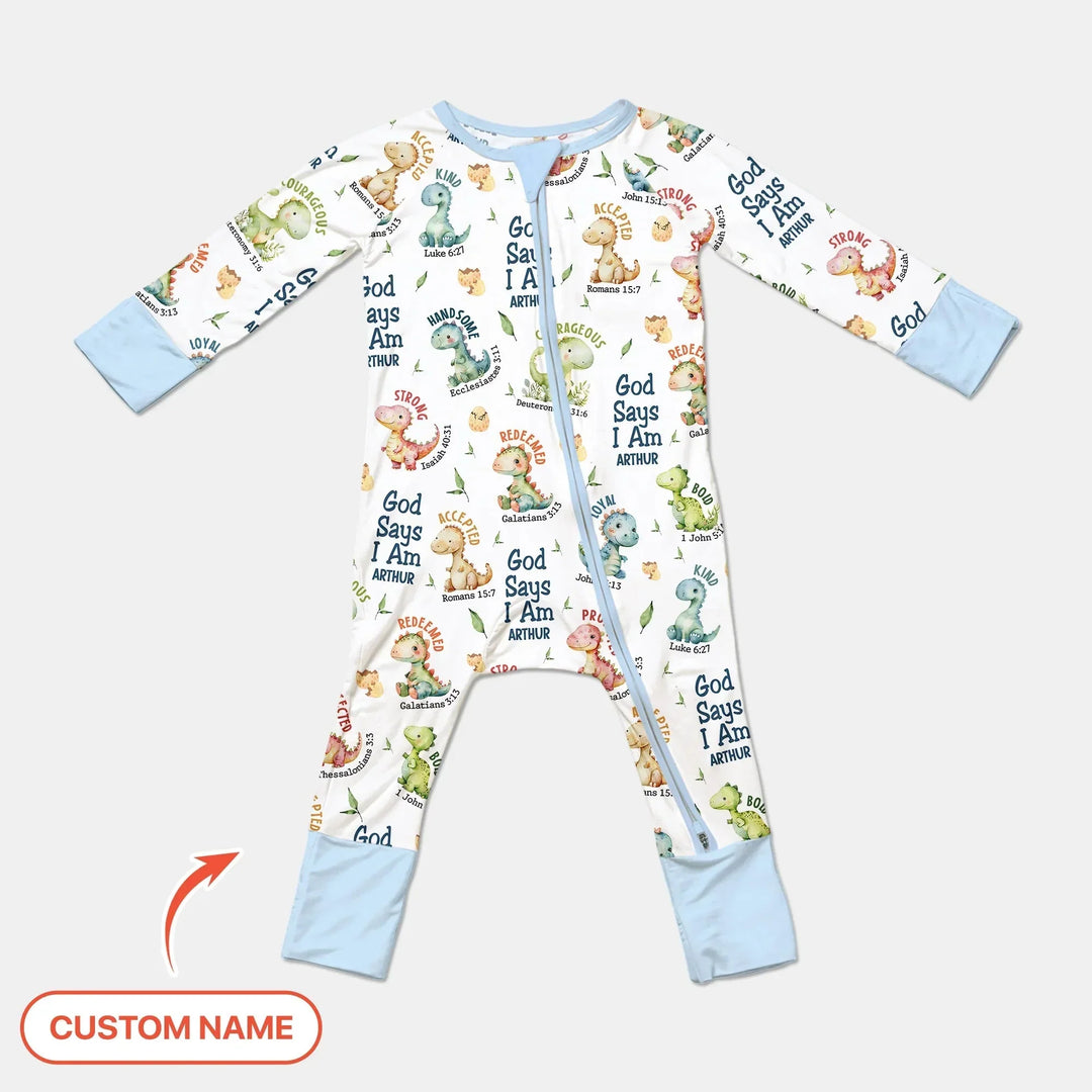 Personalized God Says I Am Dinosaur Convertible Zippy , Personalized God Says I Am Dinosaur Convertible Zippy - 0-3M