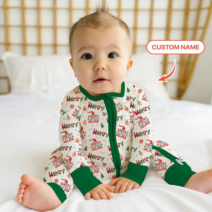 Personalized Santa's Little Helper Convertible Zippy , Personalized Santa's Little Helper Convertible Zippy - 0-3M