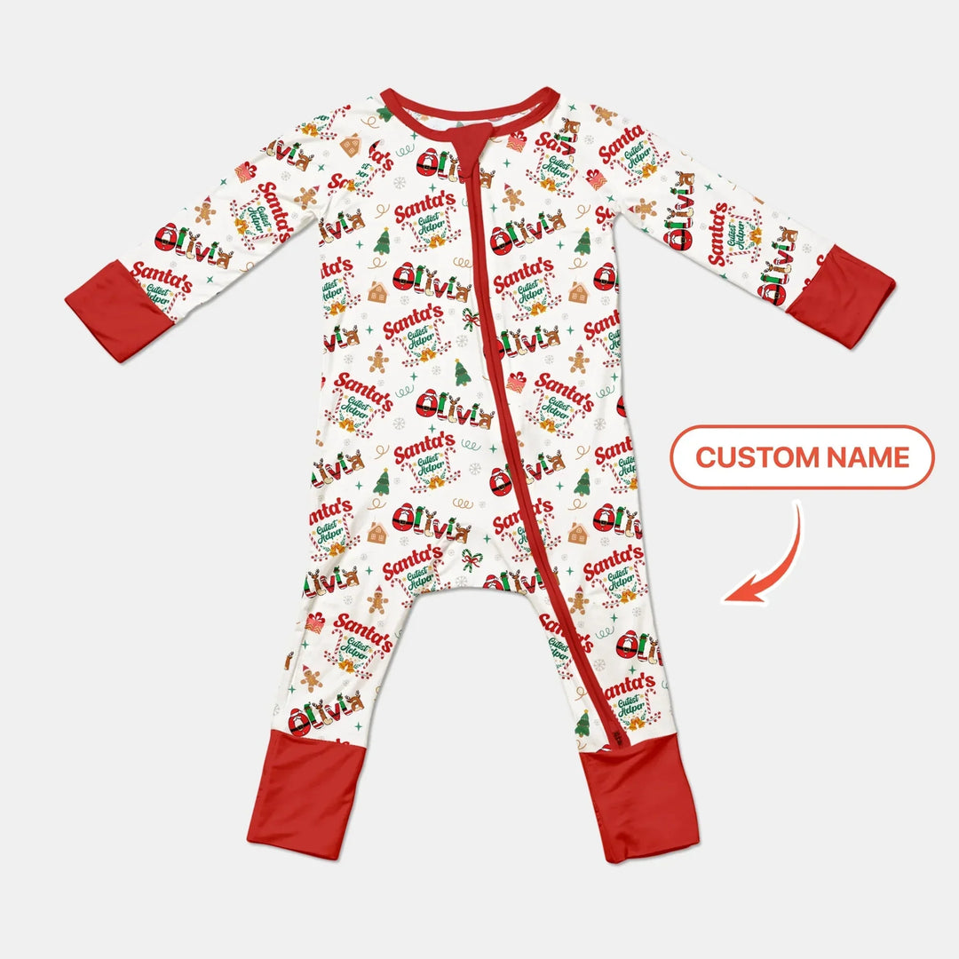 Personalized Santa's Little Helper Convertible Zippy , Personalized Santa's Little Helper Convertible Zippy - 0-3M