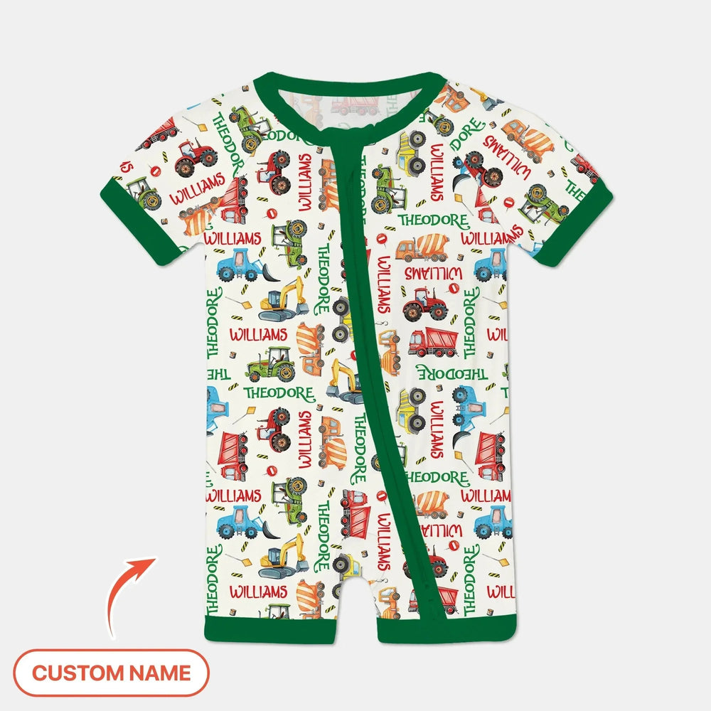 Personalized Tiny Trucks Parade Shorty Zippy , Personalized Tiny Trucks Parade Shorty Zippy - 0-3M