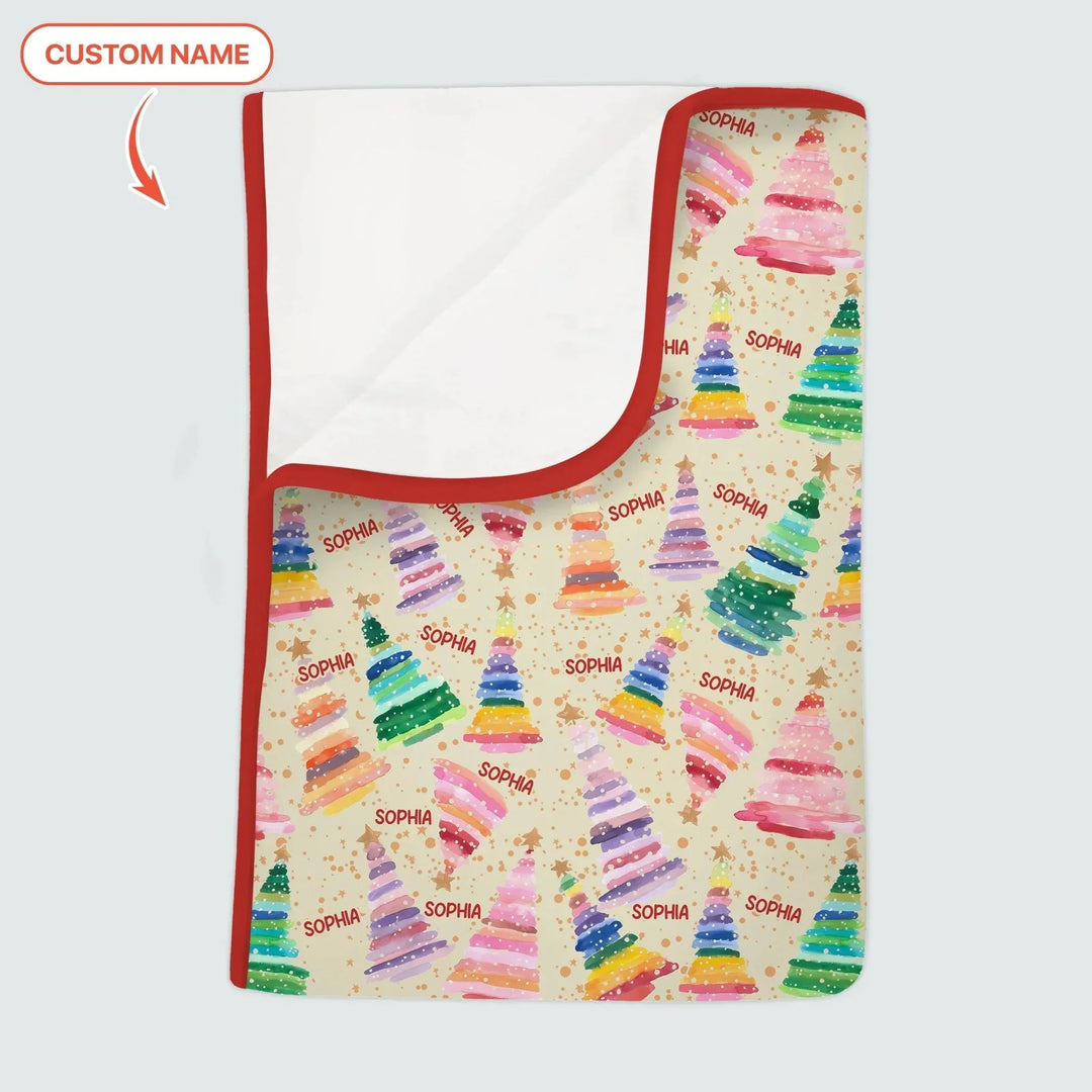 Personalized Twinkle Christmas Trees Toddler Blanket , Personalized Twinkle Christmas Trees Toddler Blanket - Default Title