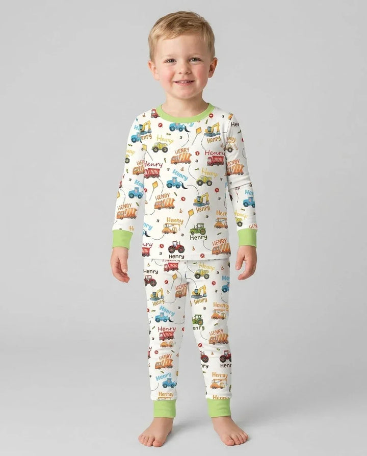 Zweiteiliges Langarm-Pyjama-Set mit Sommerfrüchten