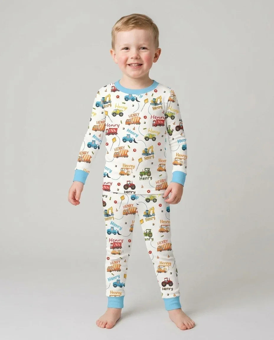 Zweiteiliges Langarm-Pyjama-Set mit Sommerfrüchten