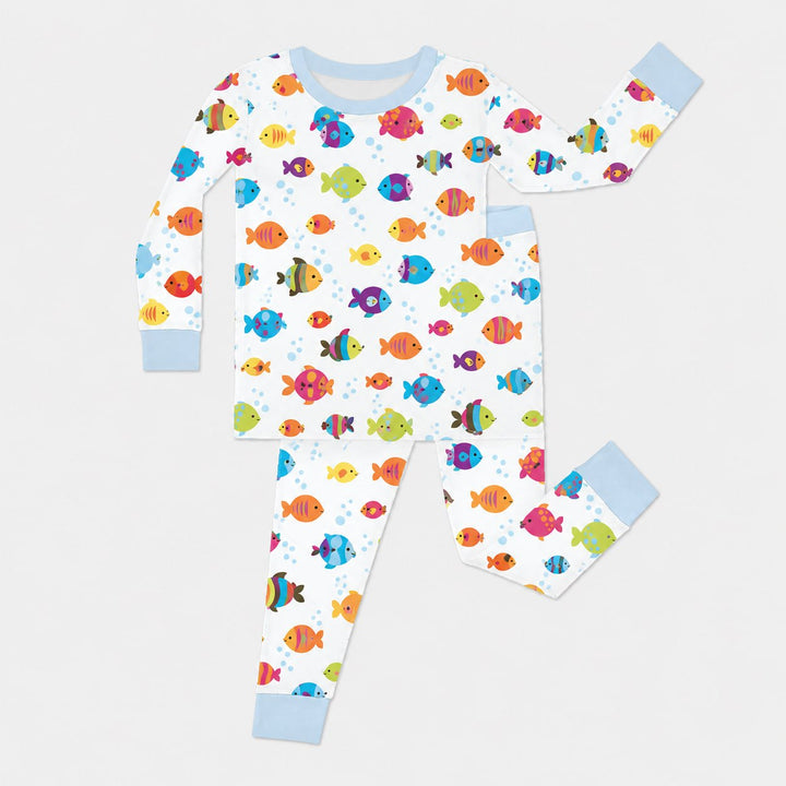 Zweiteiliges Langarm-Pyjama-Set mit Sommerfrüchten