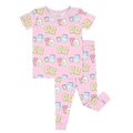 Pink Breakfast Buddies Two Piece Short Sleeve Pajama Set , Pink Breakfast Buddies Two Piece Short Sleeve Pajama Set - 12-18M
