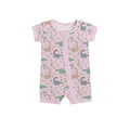 Pink Jurassic Jungle Shorty Zippered Romper , Pink Jurassic Jungle Shorty Zippered Romper - 0-3M