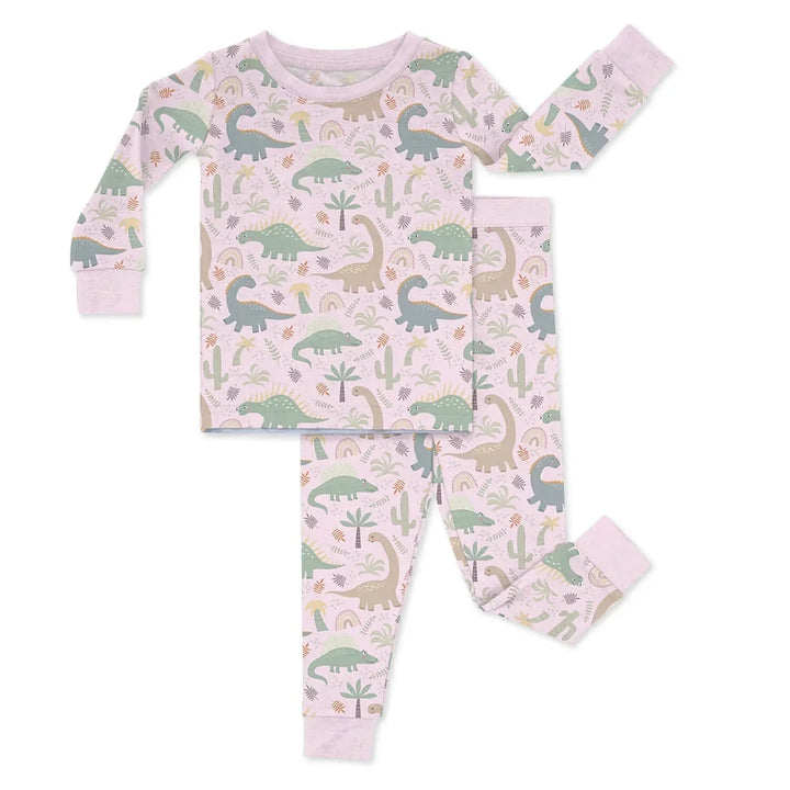 Pink Jurassic Jungle Two Piece Pajama Set , Pink Jurassic Jungle Two Piece Pajama Set - 12-18M