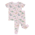 Pink Jurassic Jungle Two Piece Short Sleeve Pajama Set , Pink Jurassic Jungle Two Piece Short Sleeve Pajama Set - 12-18M