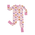 Pink Poodles Crescent Zippered Romper , Pink Poodles Crescent Zippered Romper - Newborn