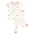 Pink Sleepy Farm Animals Two Piece Short Sleeve Pajama Set , Pink Sleepy Farm Animals Two Piece Short Sleeve Pajama Set - 12-18M