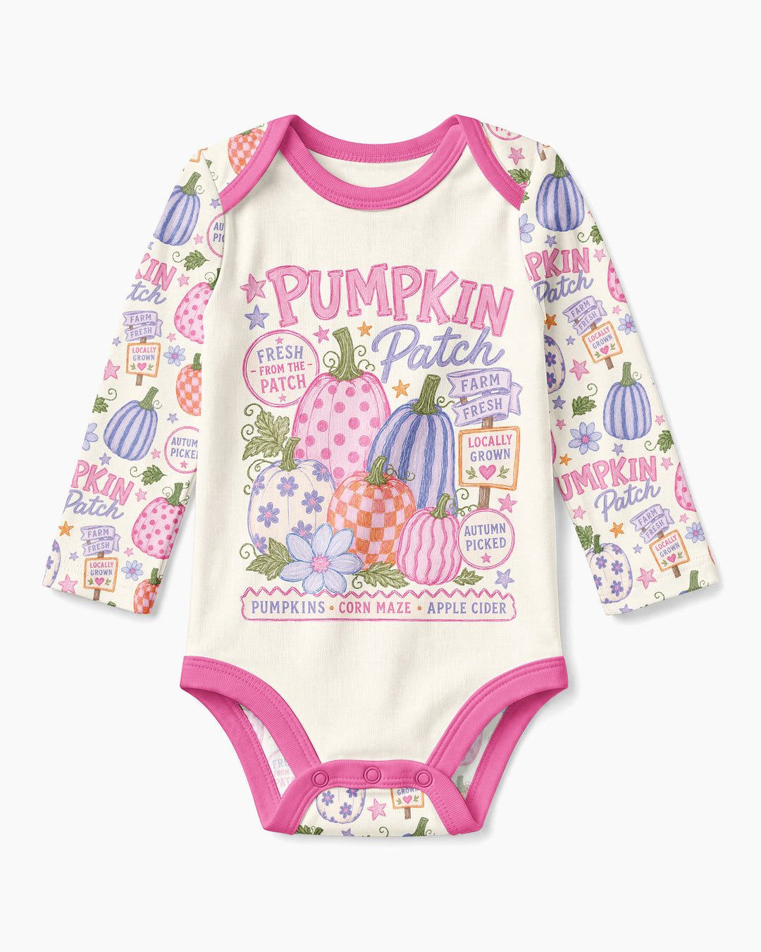 Whimsical Pumpkin Patch Bamboo Bodysuit
