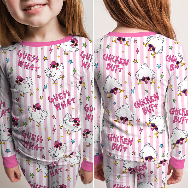 Guess What? Chicken Butt! Bamboo Two Piece Long Sleeve Pajama Set