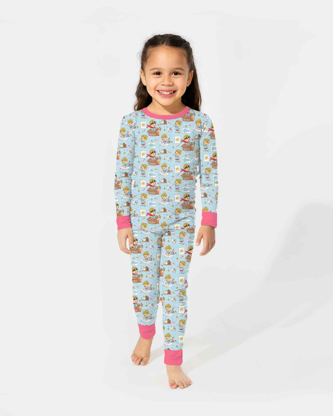 Zweiteiliges Langarm-Pyjama-Set mit Sommerfrüchten