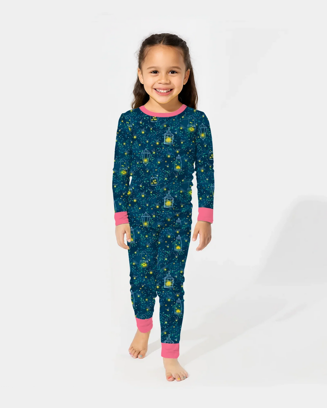 Zweiteiliges Langarm-Pyjama-Set mit Sommerfrüchten