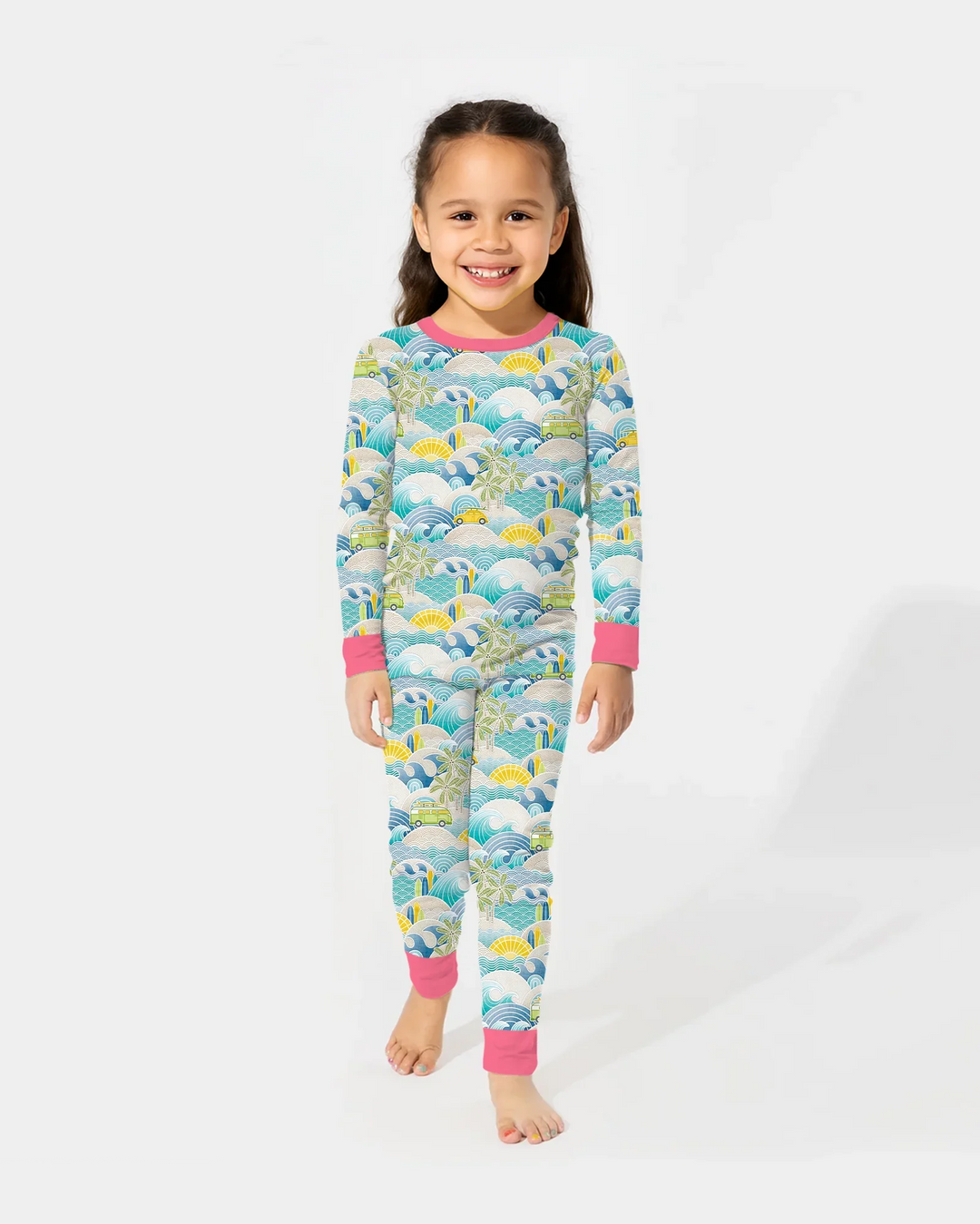 Zweiteiliges Langarm-Pyjama-Set mit Sommerfrüchten