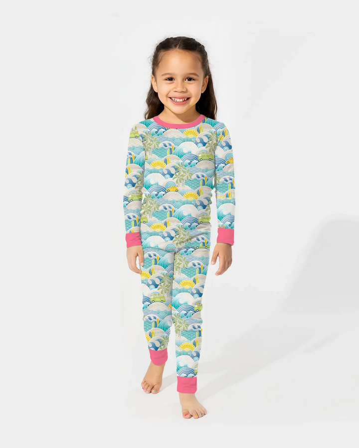Zweiteiliges Langarm-Pyjama-Set mit Sommerfrüchten