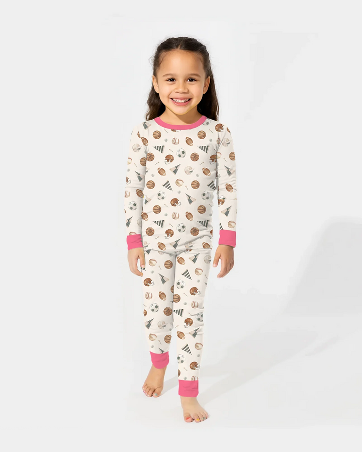 Zweiteiliges Langarm-Pyjama-Set mit Sommerfrüchten