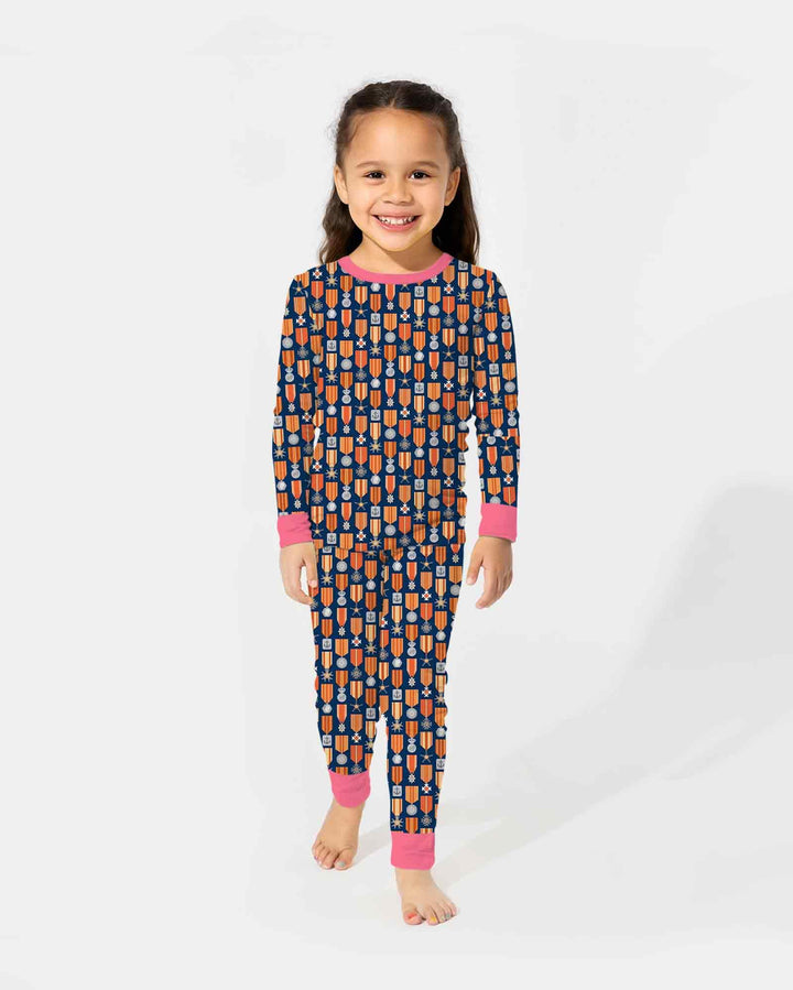 Zweiteiliges Langarm-Pyjama-Set mit Sommerfrüchten
