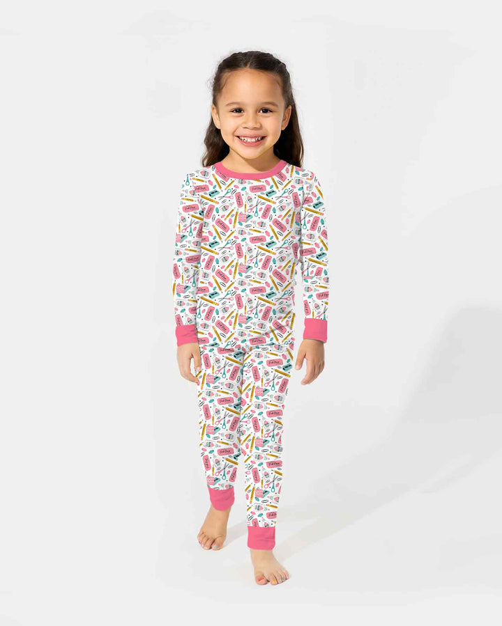 Zweiteiliges Langarm-Pyjama-Set mit Sommerfrüchten
